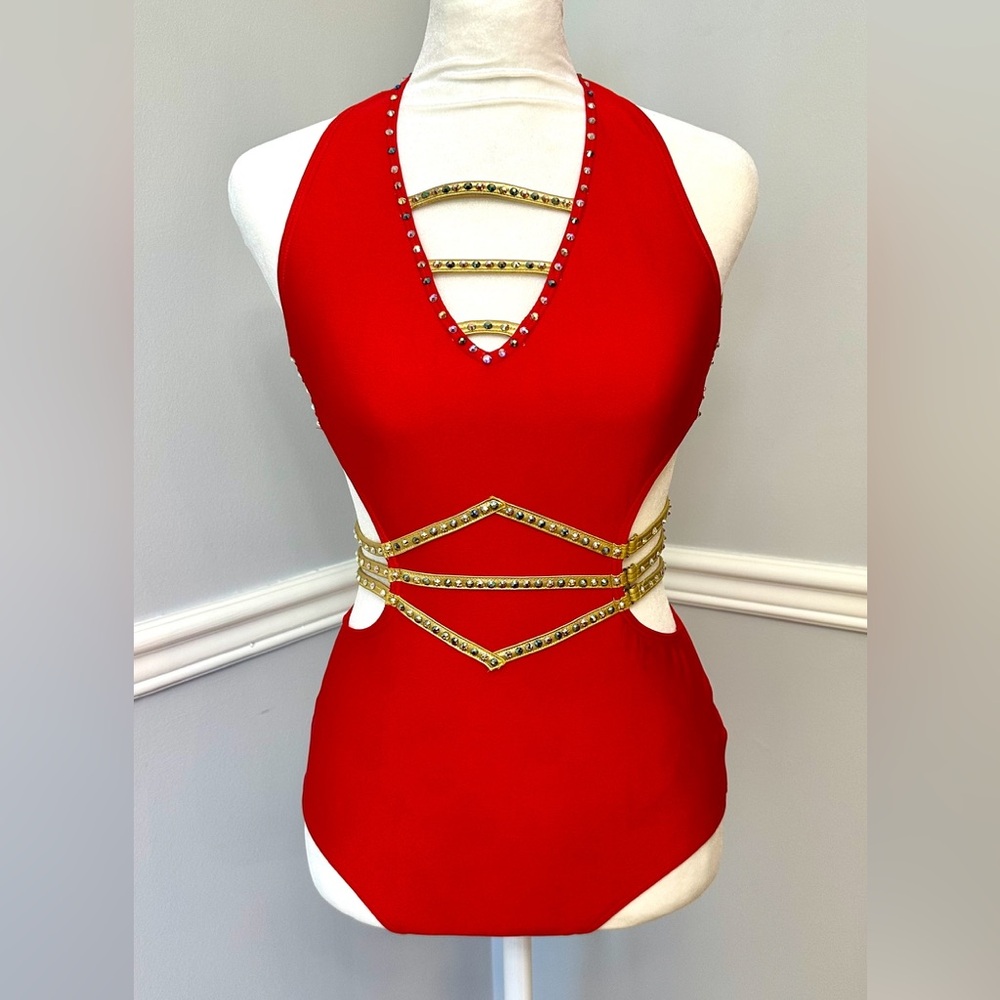 Red and gold costume